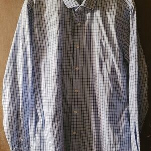 J. Crew Men's Light Blue Windowpane Check Dress Shirt